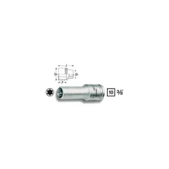 Hazet Pipe 880LG-E8 utv. TORX® 3/8 tomme (1 mm) firkantdrev | NV E8