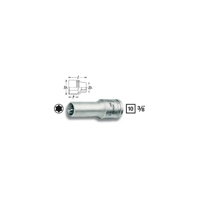 Hazet Pipe 880LG-E8 utv. TORX® 3/8 tomme (1 mm) firkantdrev | NV E8 