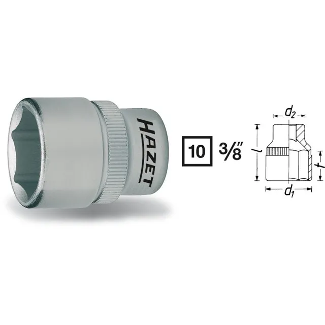 Hazet Pipe 880-21 6-kant 3/8 tomme (1 mm) firkantdrev | NV 21 mm 
