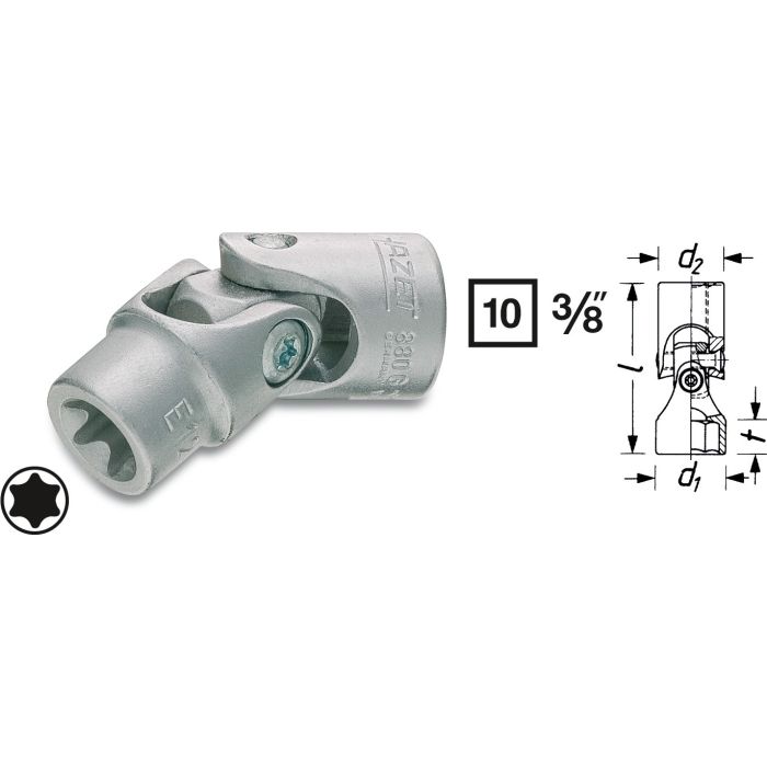 Hazet Pipe 880G-E14 utv. TORX® 3/8 tomme (1 mm) firkantdrev | NV E14