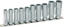 Hazet 12-kant pipesett 880TZ/10H 11 3/8 tomme (1 mm) firkantdrev | 1 deler