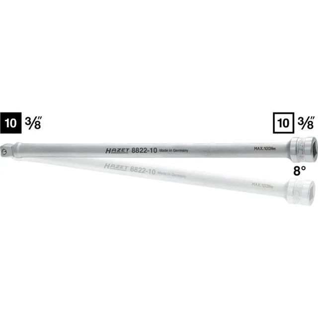 Hazet Forlenger 8822-10 Lengde 254 mm svingbar | 3/8 tomme (1 mm) firkantdrev 