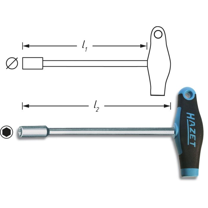Hazet Pipeholder 428-6 6-kant med T-håndtak | NV 6 mm
