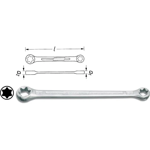 Hazet Dobbelt ringnøkkelsett 609-E10XE12 utv. TORX® | NV E1, E12 