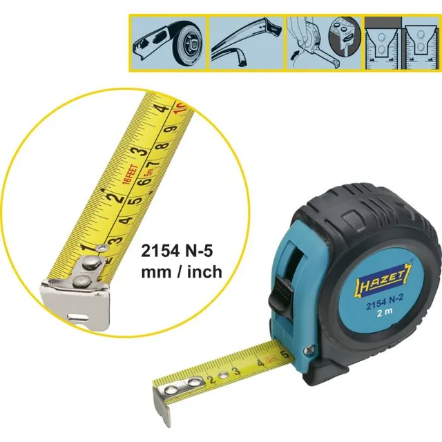Hazet Målebånd 2154N-2 L x B: 2 mm x 16 mm 