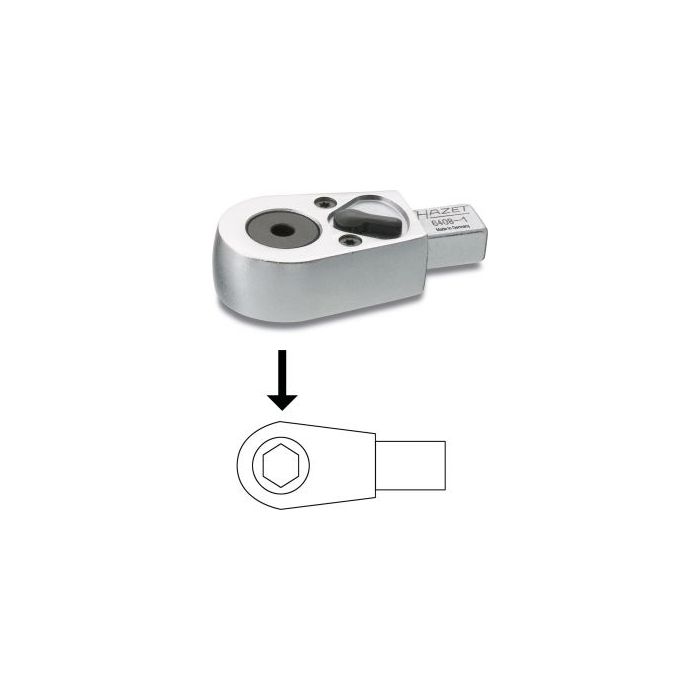 Hazet Reversibel innstikk-bits-skralle 9 x 12 mm innstikk | Lengde 46,5 mm