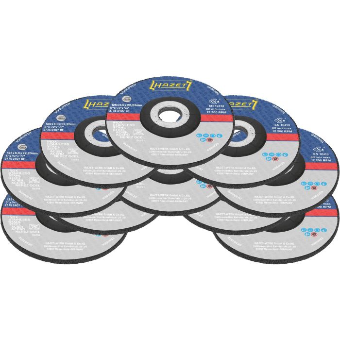 Hazet Skrubbskive-sett 9233-011/10 125 x 6 x 22,23 mm (5 x 1 / 4 x 7 / 8 ")