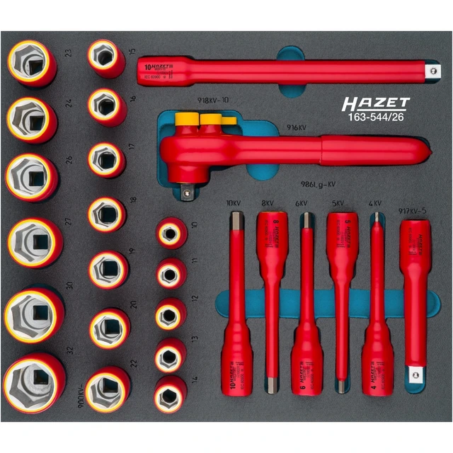 Hazet Pipesett 163-544/26 26 deler isolert | 1/2 tomme firkantdrev 