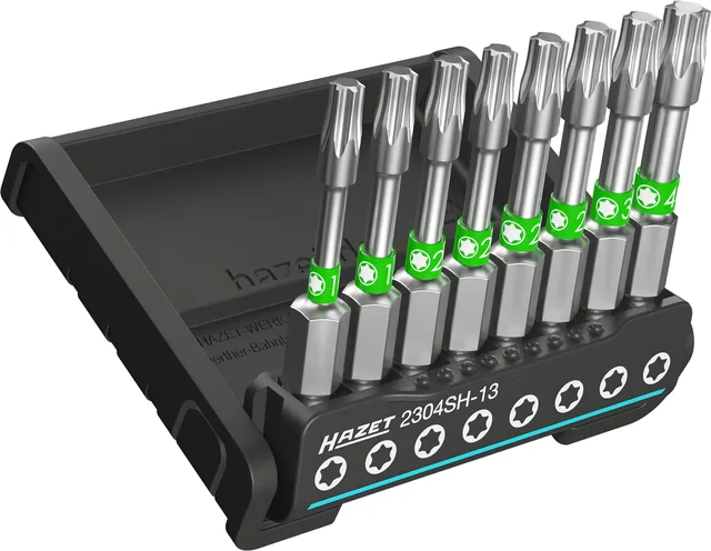 Hazet SmartHolder med 8 bits 2304SH-13 lang | 1/4 tomme sekskant | innv. TORX® 