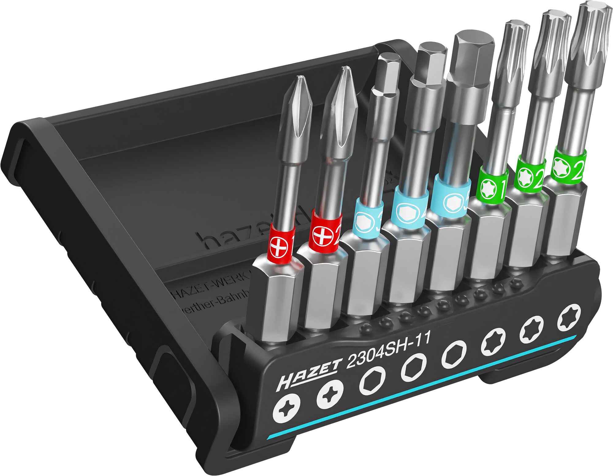 Hazet SmartHolder med 8 bits 2304SH-11 lang | 1/4 tomme sekskant | 8 deler