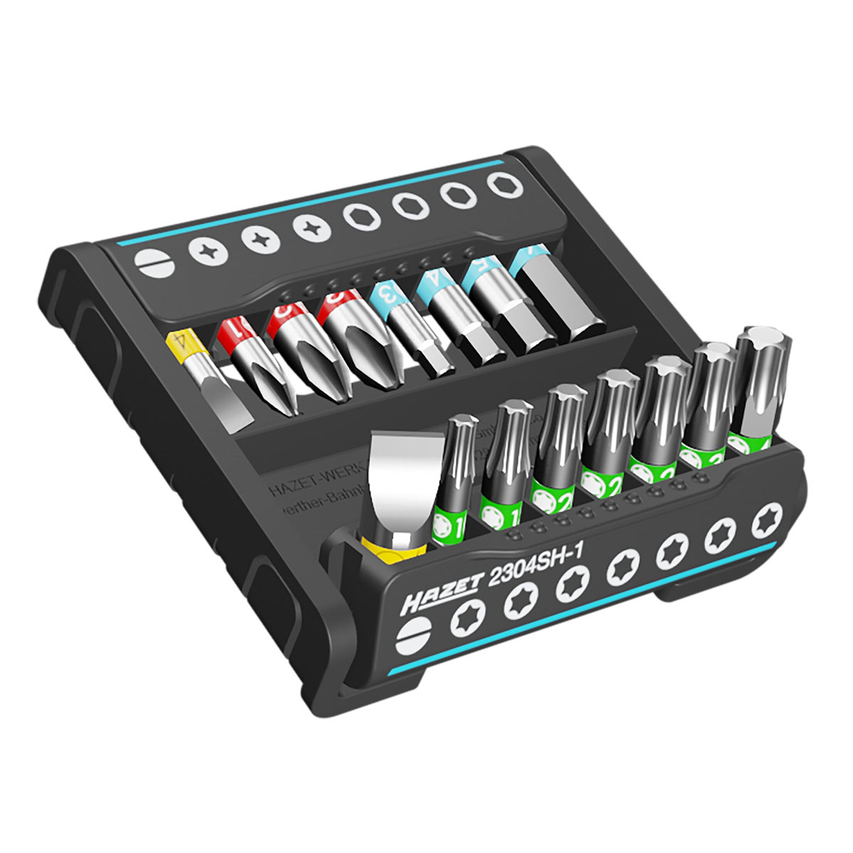 Hazet SmartHolder med 16 bits 2304SH-1 kort | 1/4 tomme sekskant | 16 deler