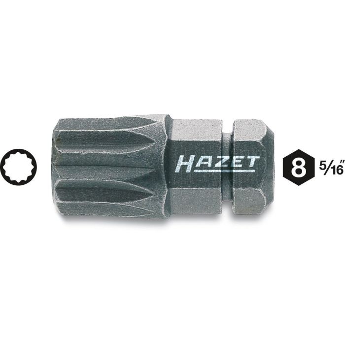Hazet Bits 2597-03 5/16 tomme sekskant Innvendig flertannet profil XZN | NV M8