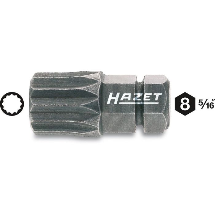 Hazet Bits 2597-02 5/16 tomme sekskant Innvendig flertannet profil XZN | NV M1