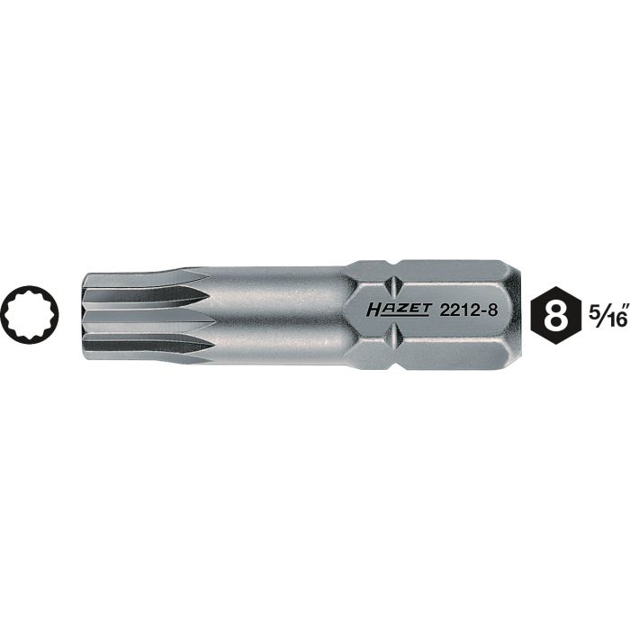 Hazet Bits 2212-10 5/16 tomme sekskant Innvendig flertannet profil XZN | NV M1