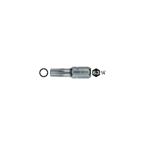 Hazet Bits 2211-5 1/4 tomme sekskant Innvendig flertannet profil XZN | NV M5