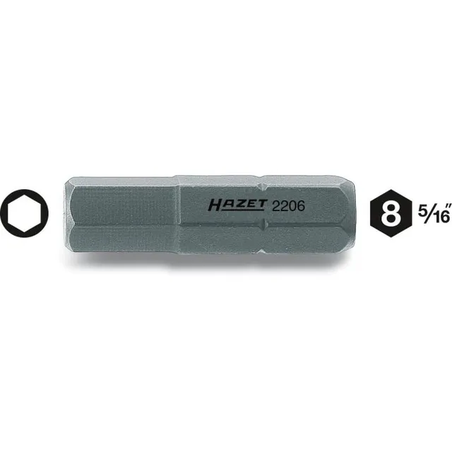 Hazet Bits 2206-10 5/16 tomme sekskant Unbrakoprofil | NV 1 mm 