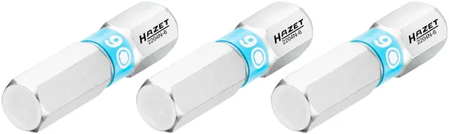 Hazet Bits 2204N-6/3 1/4 tomme sekskant Unbrakoprofil | 3 deler | NV 6 mm 