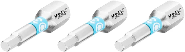 Hazet Bits 2204N-3/3 1/4 tomme sekskant Unbrakoprofil | 3 deler | NV 3 mm 
