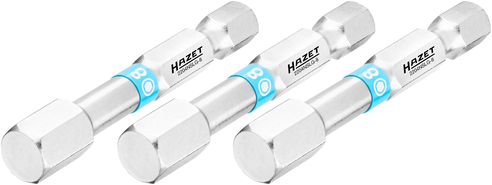 Hazet Bits 2204NSLG-8/3 3 deler 1/4 tomme sekskant | Unbrakoprofil