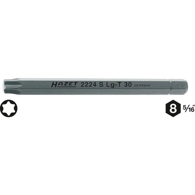 Hazet Bits 2224SLG-T30 innv. TORX® 5/16 tomme sekskant | NV T3 