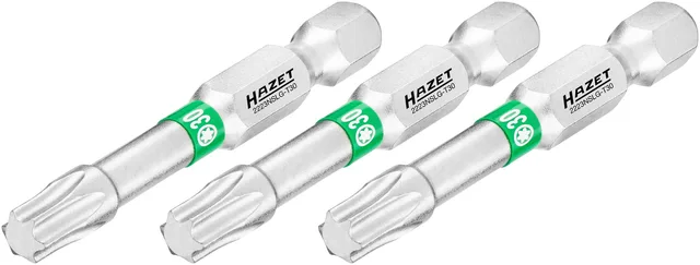 Hazet Bits 2223NSLG-T30/3 innv. TORX® 1/4 tomme sekskant | 3 deler | NV T3 