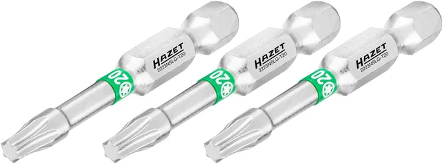 Hazet Bits 2223NSLG-T20/3 innv. TORX® 1/4 tomme sekskant | 3 deler | NV T2 