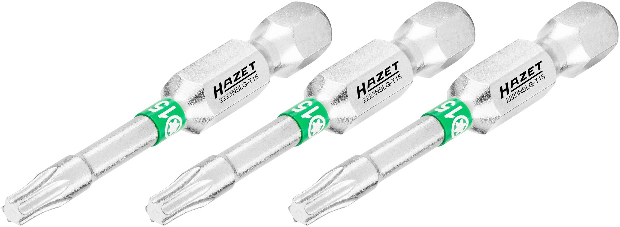 Hazet Bits 2223NSLG-T15/3 innv. TORX® 1/4 tomme sekskant | 3 deler | NV T15