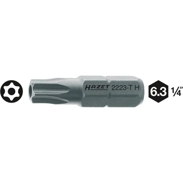 Hazet Bits 2223-T10H 1/4 tomme sekskant Sabotasjemotstandig TORX®-profil 