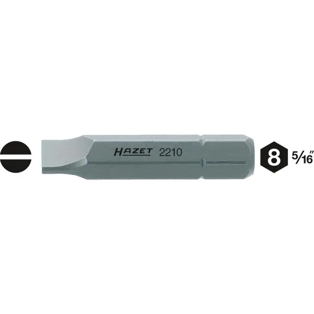 Hazet Bits 2210-12 5/16 tomme sekskant Slisseprofil | NV 1,6 x 8 mm 