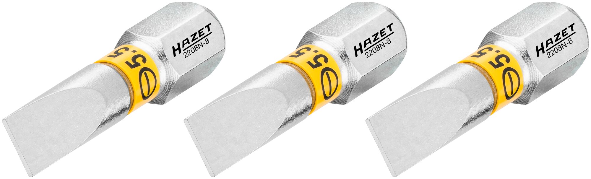 Hazet Bits 2208N-8/3 1/4 tomme sekskant Slisseprofil | 3 deler | NV ,8 x 5,5 mm