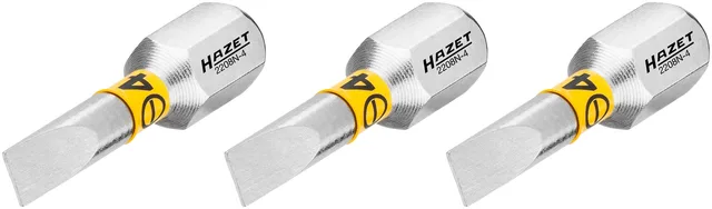 Hazet Bits 2208N-4/3 1/4 tomme sekskant Slisseprofil | 3 deler | NV ,5 x 4 mm 