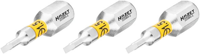 Hazet Bits 2208N-2/3 1/4 tomme sekskant Slisseprofil | 3 deler | NV ,4 x 1,5 mm 