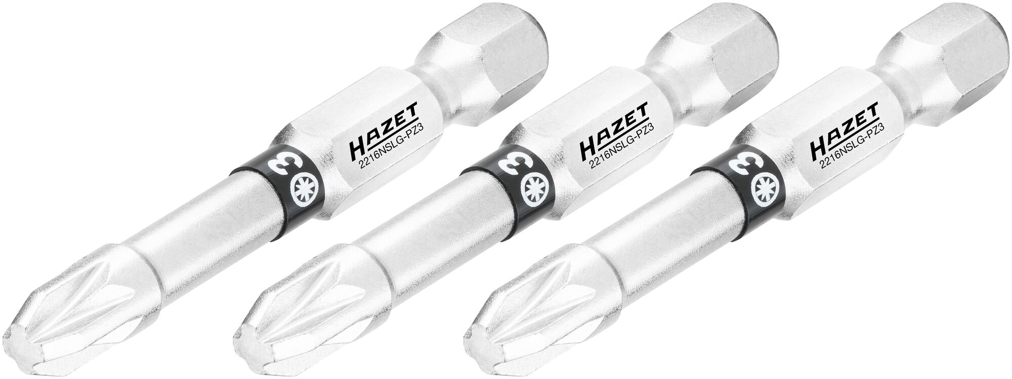 Hazet Bits 2216NSLG-PZ3/3 PZ-profil 1/4 tomme sekskant | 3 deler | NV PZ3
