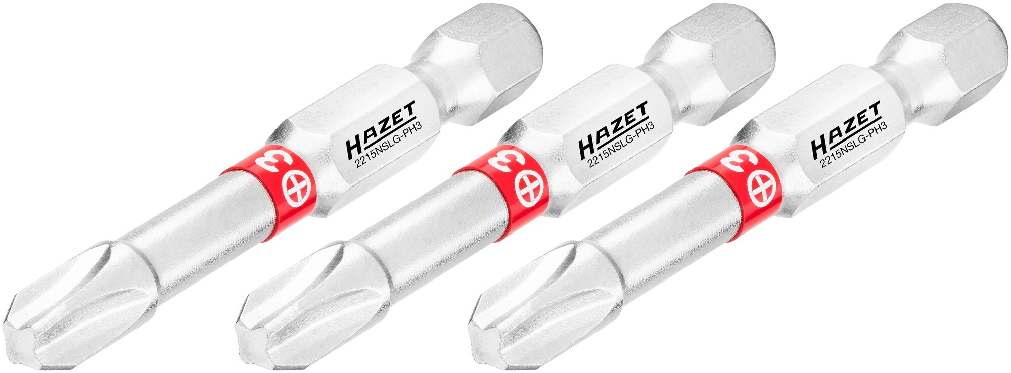 Hazet Bits 2215NSLG-PH3/3 PH-profil 1/4 tomme sekskant | 3 deler | NV PH3