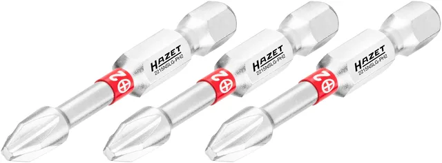 Hazet Bits 2215NSLG-PH2/3 PH-profil 1/4 tomme sekskant | 3 deler | NV PH2 