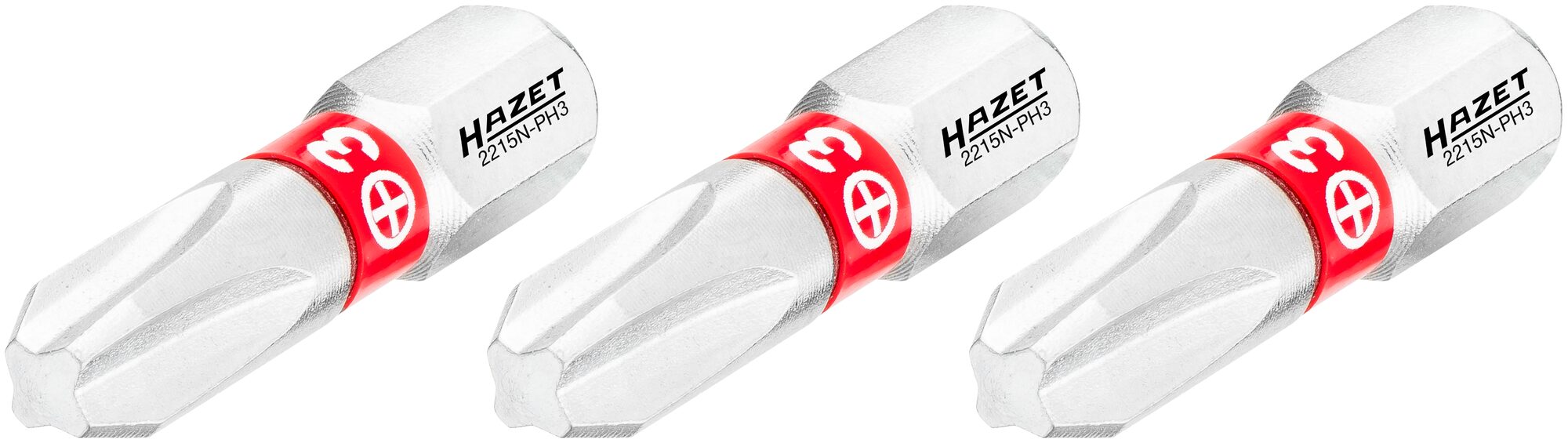 Hazet Bits 2215N-PH3/3 PH-profil 1/4 tomme sekskant | 3 deler | NV PH3