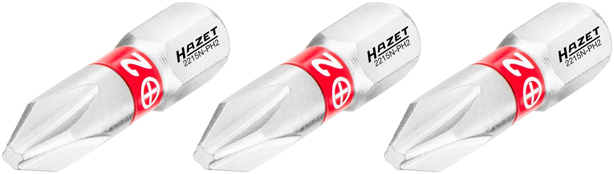 Hazet Bits 2215N-PH2/3 PH-profil 1/4 tomme sekskant | 3 deler | NV PH2