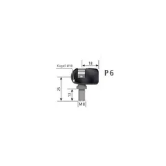 Stabilus endestykke plast med kule M6