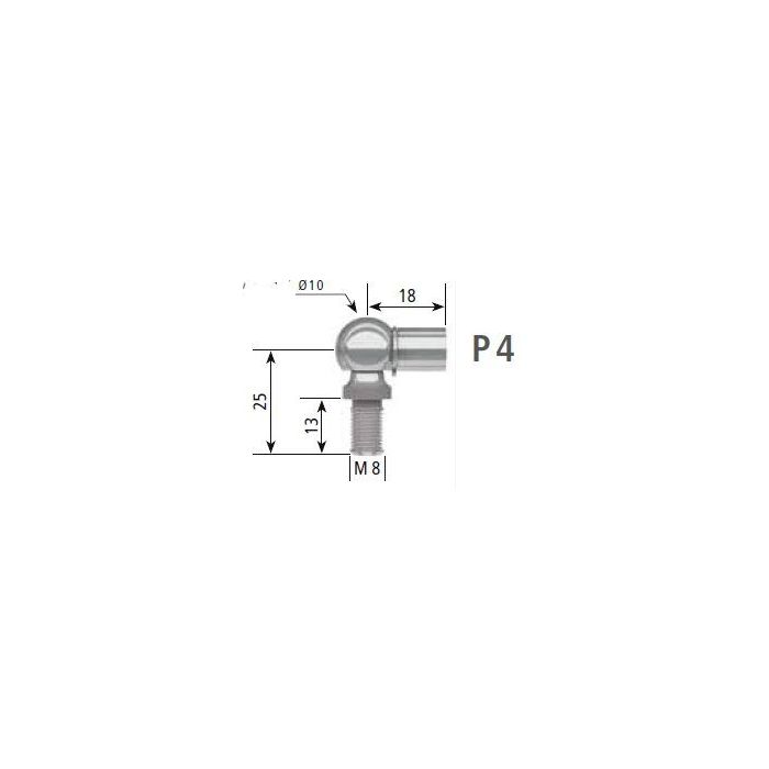 Stabilus endestykke kuleledd RF304 M6