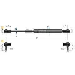 Stabilus 50N gassfjær l=155/s= 40 k-k