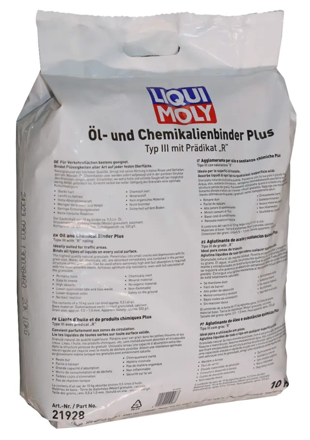 Liqui Moly olje- og kjemikaliebinder 10 kg, Plus absorberingsmiddel 