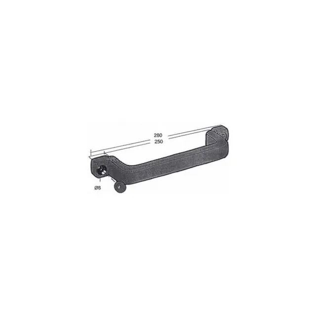 Dørgrep sort med propper 250 mm 