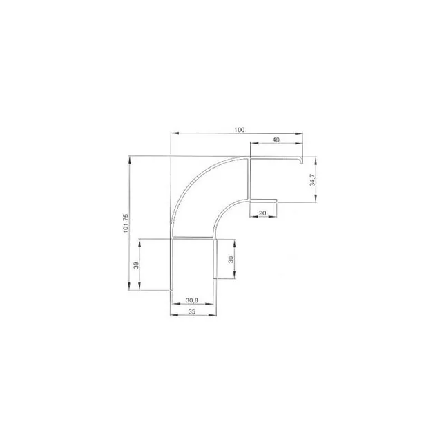Sidehinder Endep Eloksert 50 cm 