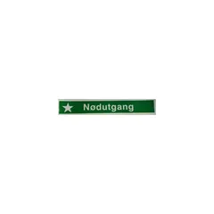Skilt,nødutgang+stjerne 30X150