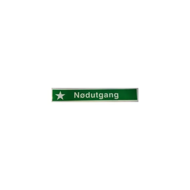 Skilt,nødutgang+stjerne 30X150 