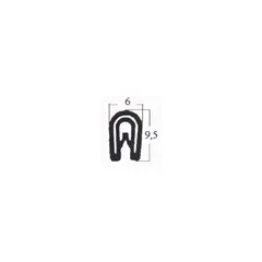Kantlist U-profil svart, 0,5-1,5 mm