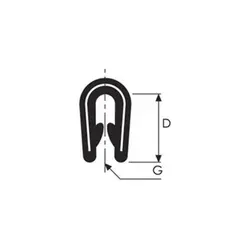 Kantlist U-profil, 5 mm, 50 m