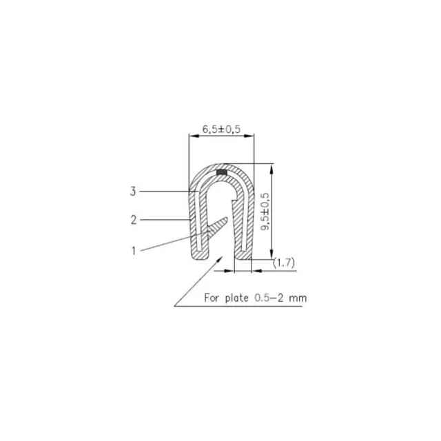 Kantlist U0.8-2 mm (100M) PVC 