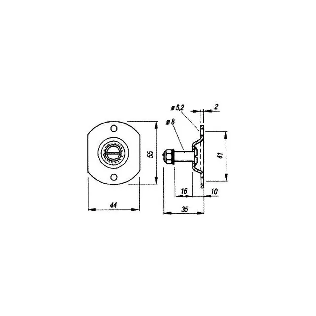 Titgemeyer Gassfjærholder 35 mm Ø8 Tapp 