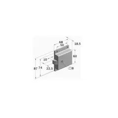 Dørlås 68X87X18 mm 8 mm hull